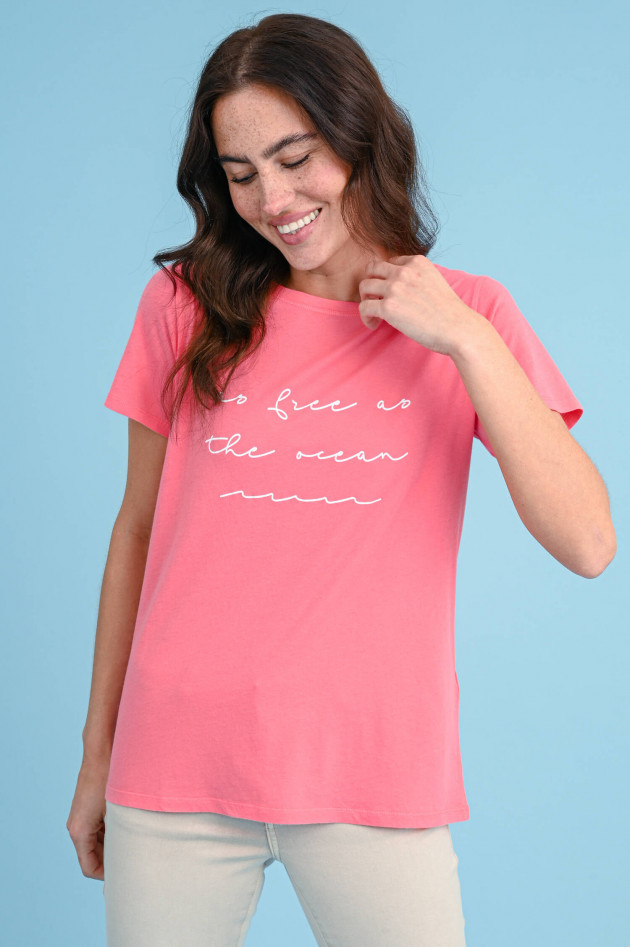 Juvia T-Shirt mit Frontprint in Korallpink