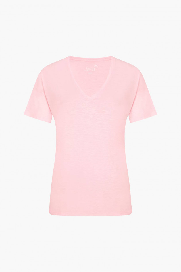 Juvia Kurzarm Shirt mit V-Ausschnitt in Rosa