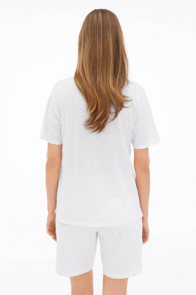 Juvia T-Shirt mit V-Ausschnitt in Weiß meliert