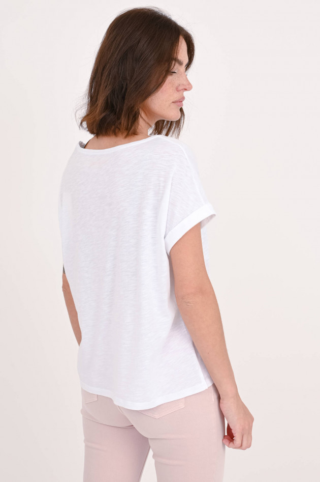 Juvia T-Shirt mit Aufruck in Weiß/Rosa