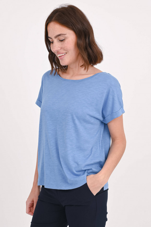 Juvia T-Shirt mit V-Ausschnitt in Blau meliert