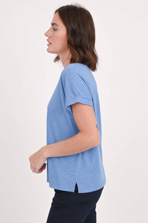 Juvia T-Shirt mit V-Ausschnitt in Blau meliert