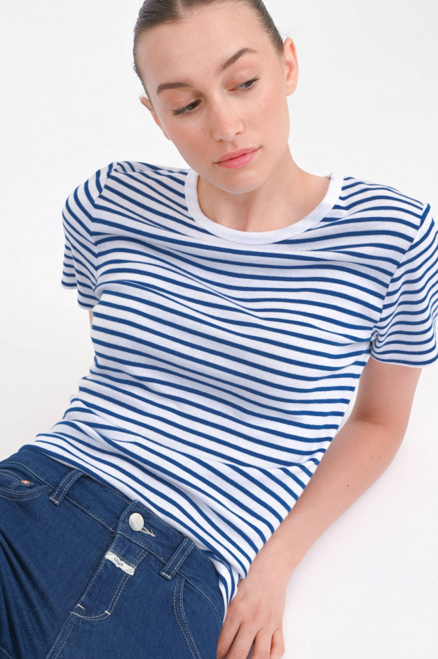 Juvia Gestreiftes Shirt KARLI in Blau/Weiß