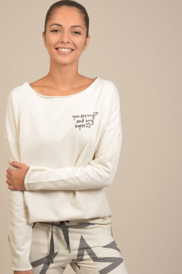 Juvia Sweatshirt mit Schriftzug in Cream