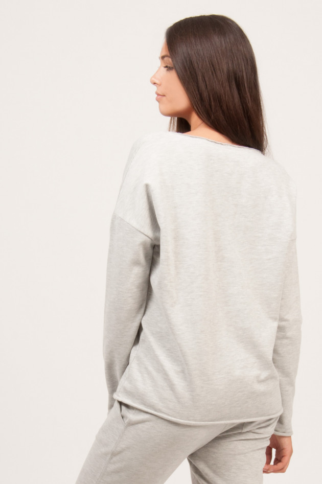 Juvia Sweatshirt mit Flockprint in Grau