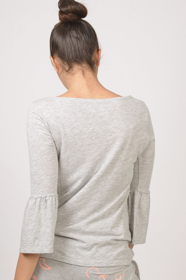 Juvia Shirt mit Trompetenarm in Grau meliert