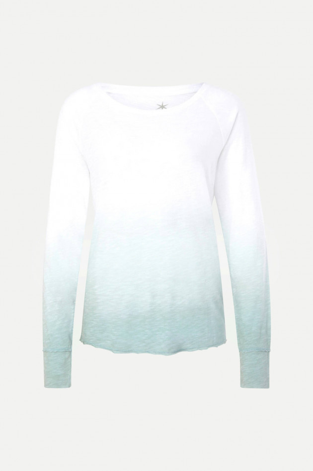 Juvia Longsleeve im Dip-Dye-Design in Weiß/Salbei