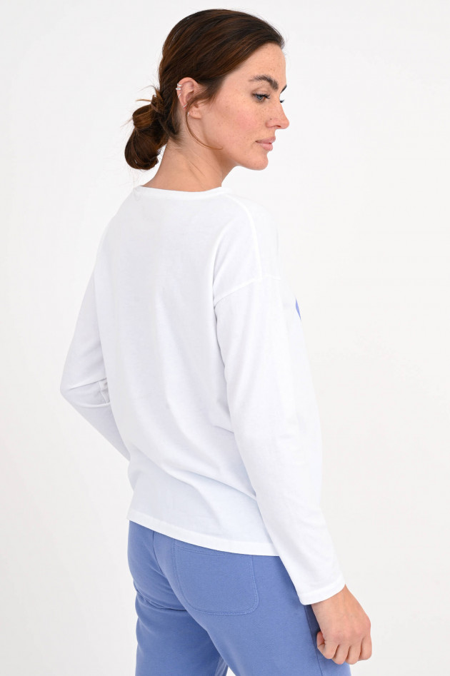 Juvia Langarm Shirt LUISA mit Print in Weiß