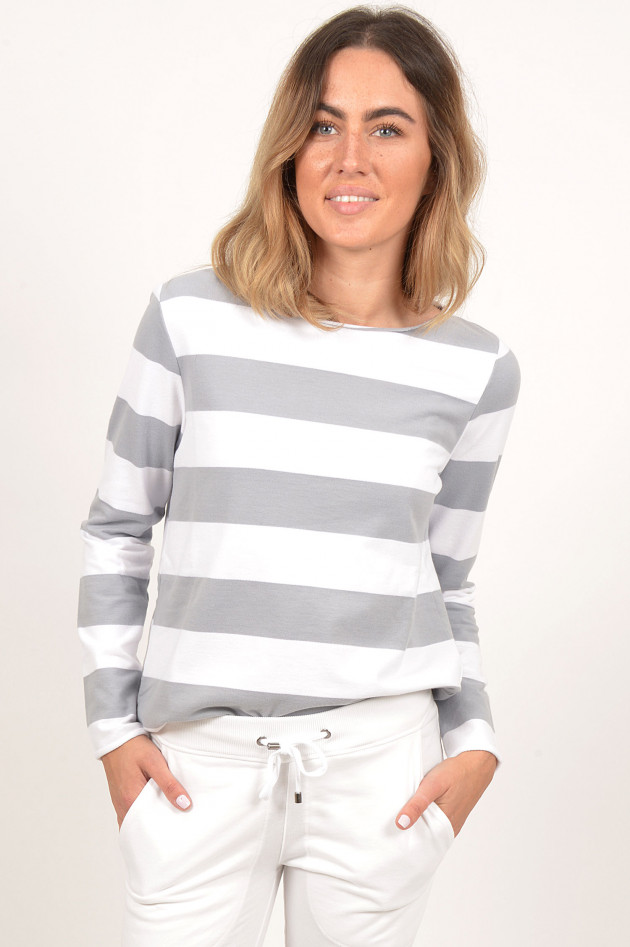 Juvia Sweater in Weiß/Grau/Blau gestreift 