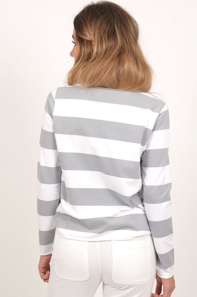 Juvia Sweater in Weiß/Grau/Blau gestreift 