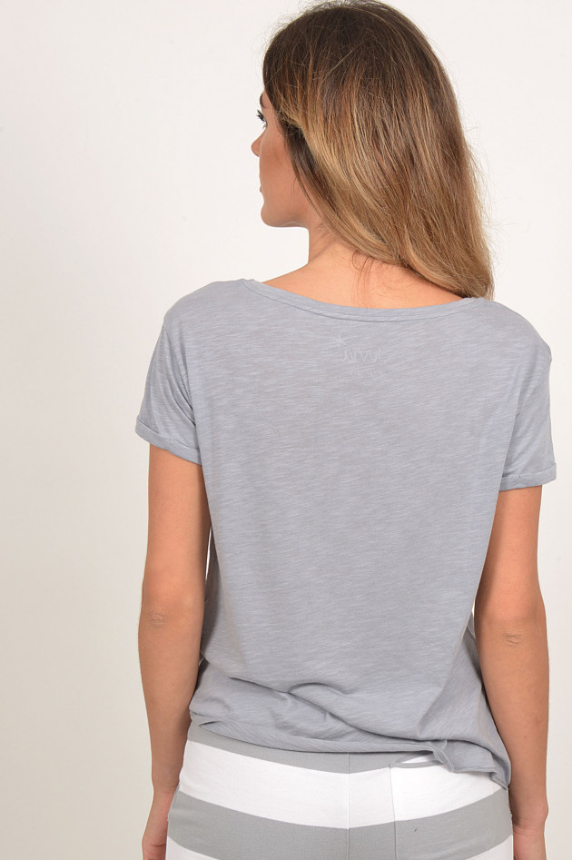 T-Shirt in Grau/Blau