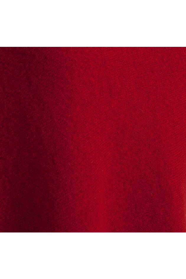 Grüner Kaschmirponcho in Rot