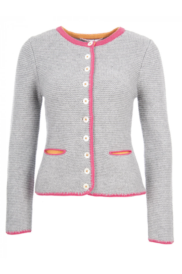 My Herzallerliebst Kaschmirweste in Grau/Pink