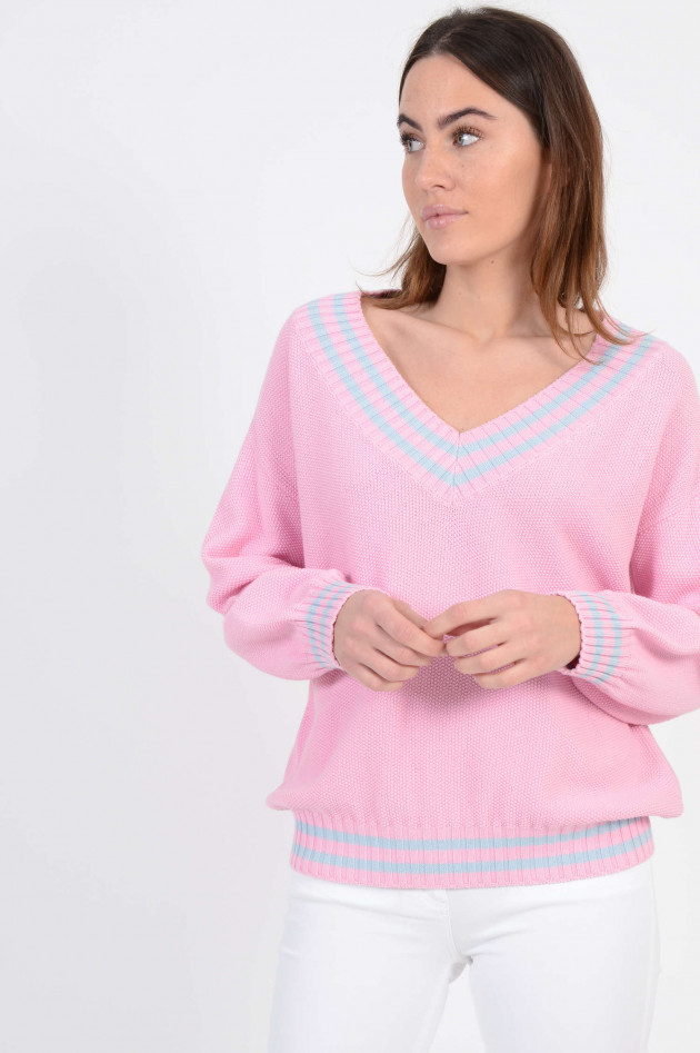 Kash Oversized Pullover in Rosa/Blau