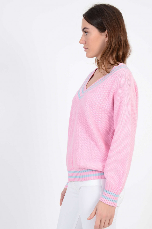 Kash Oversized Pullover in Rosa/Blau