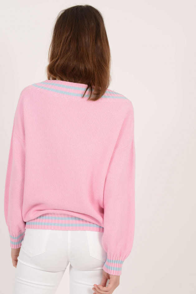 Kash Oversized Pullover in Rosa/Blau