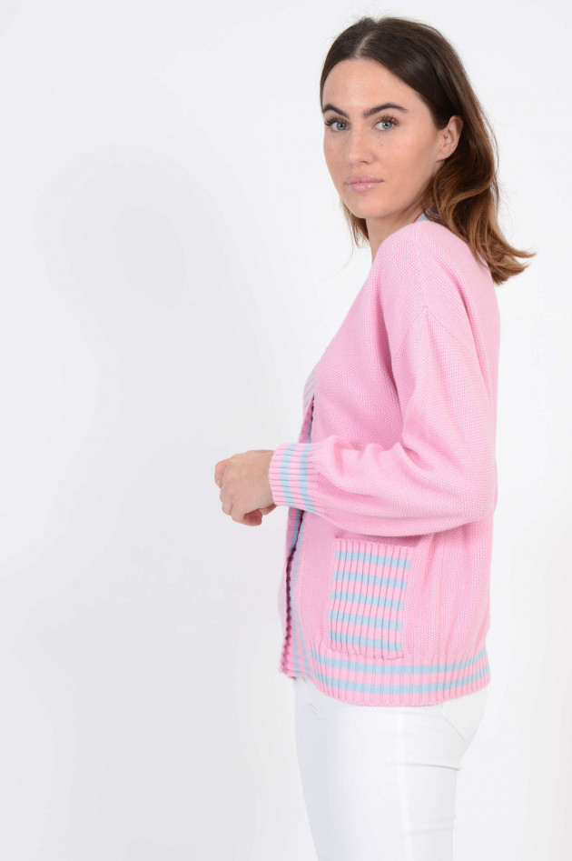 Kash Oversized Strickweste in Rosa/Blau