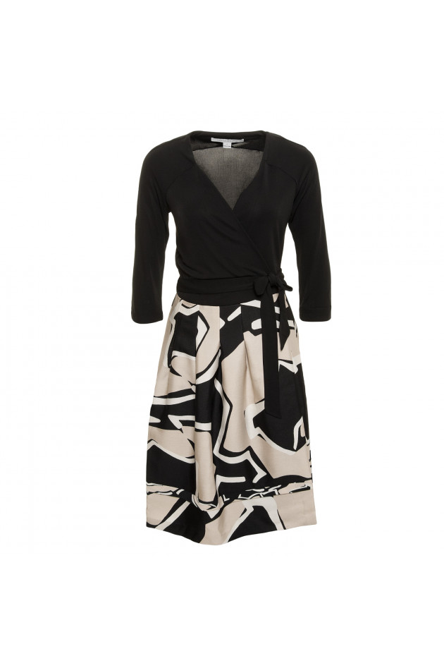 Diane von Fürstenberg Kleid in Schwarz/Beige gemustert