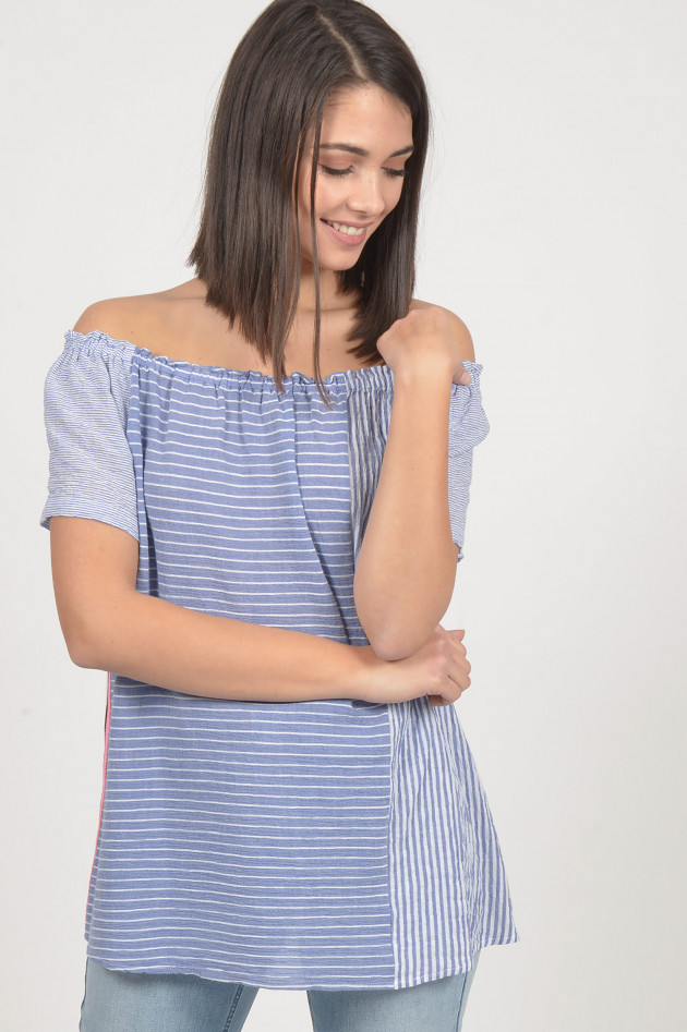 La Camicia Blusenshirt in Blau/Weiß gestreift