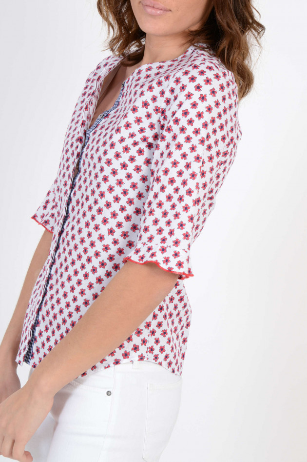 La Camicia Bluse floral gemustert in Rot/Weiß
