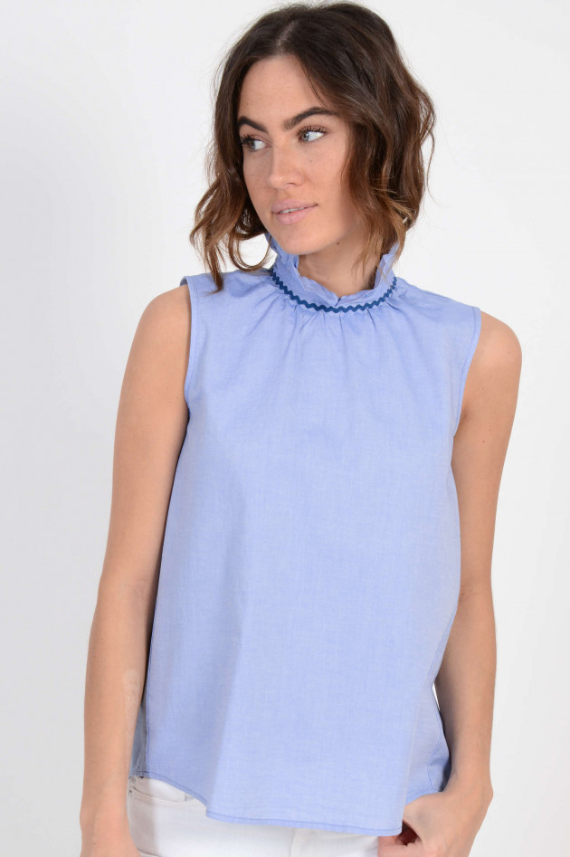 La Camicia Blusentop mit Rüschen in Blau