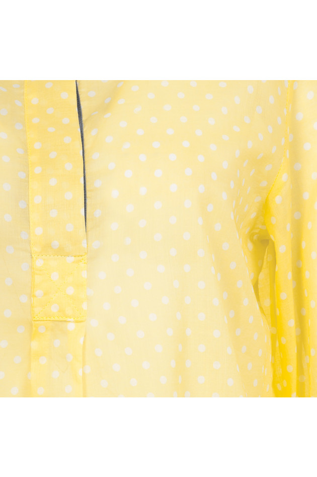 La Camicia Baumwollbluse in Gelb/Weiß gemustert
