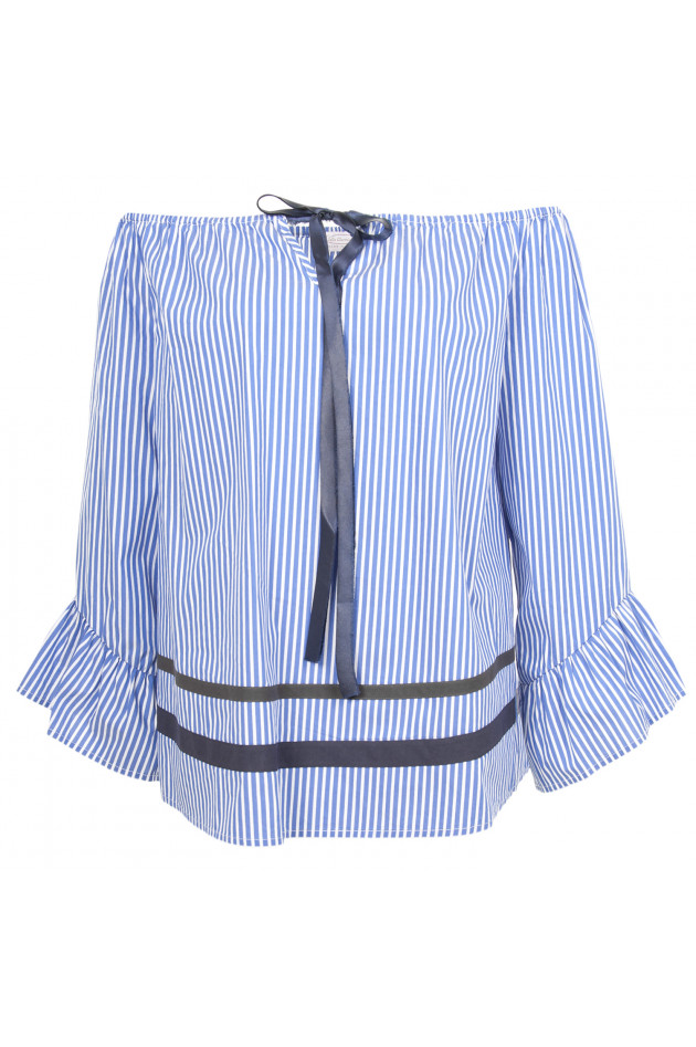 La Camicia Bluse in Blau/Weiß gestreift