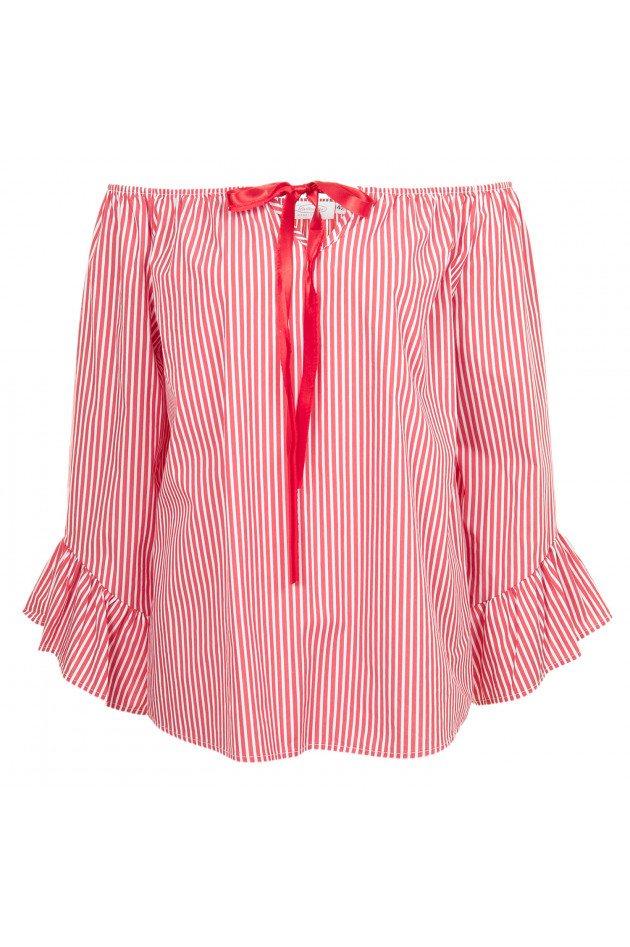 La Camicia Bluse in Rot/Weiß gestreift