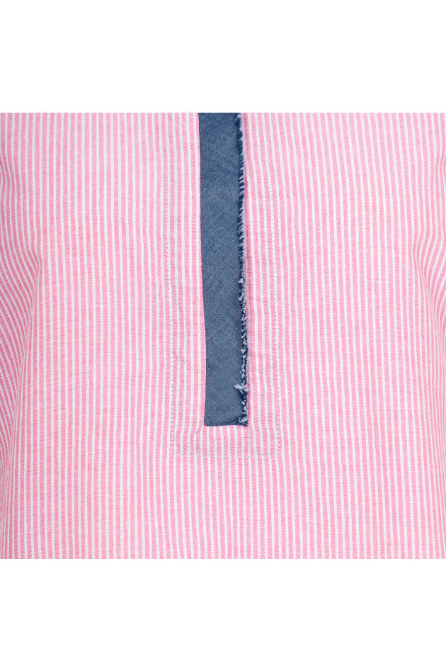 La Camicia Blusentop in Rosa/Weiß gestreift