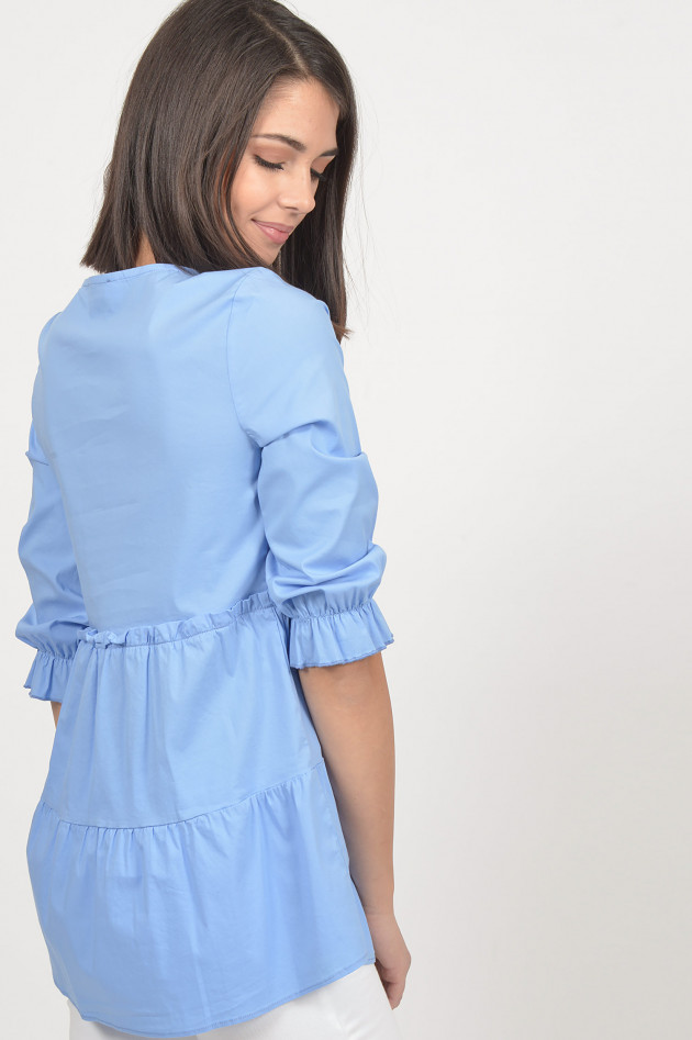 La Camicia Bluse mit Rüschen in Hellblau