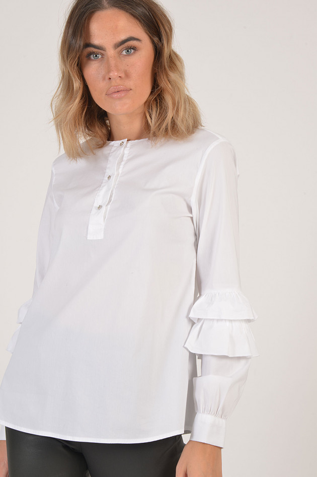 La Camicia Bluse mit Rüschen in Weiß