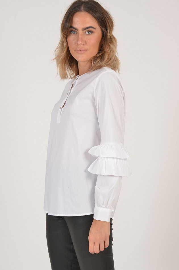 La Camicia Bluse mit Rüschen in Weiß