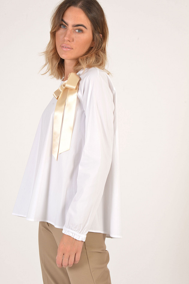 La Camicia Bluse mit Schleife in Weiß