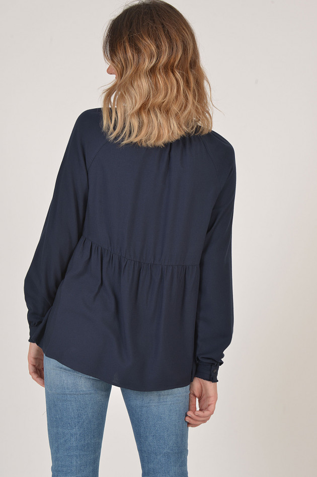 La Camicia Bluse aus Flanell in Navy