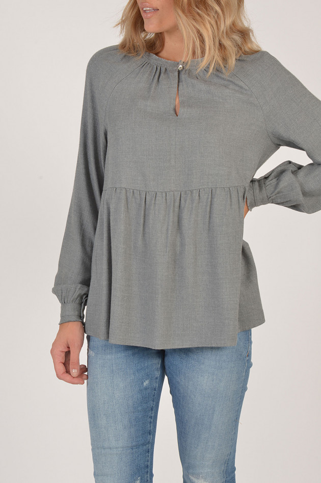 La Camicia Bluse aus Flanell in Grau