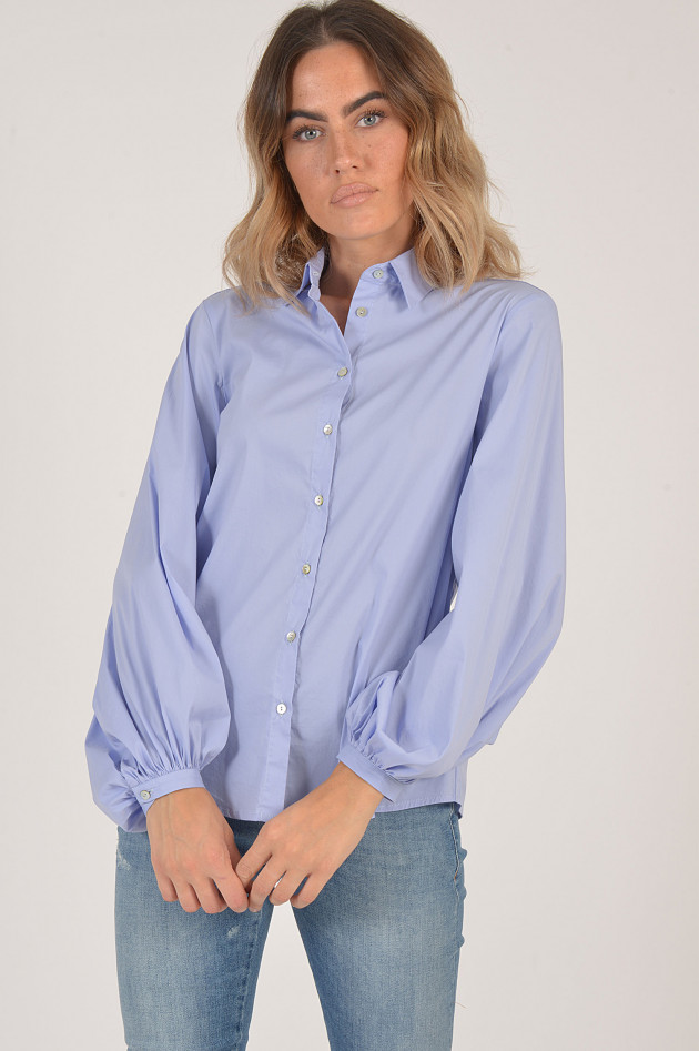 La Camicia Bluse mit Puffärmel in Hellblau