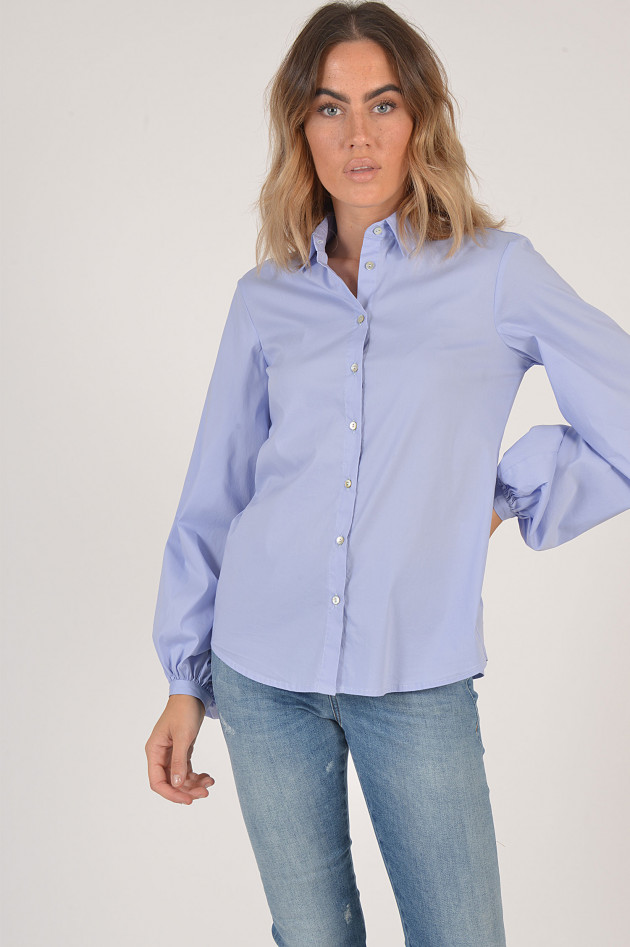 La Camicia Bluse mit Puffärmel in Hellblau