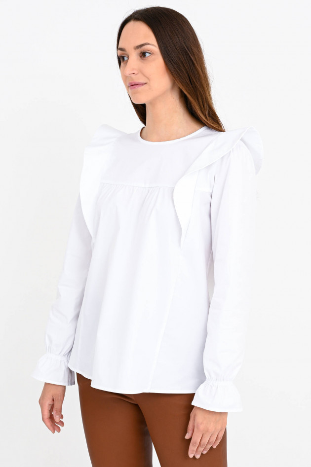 La Camicia Bluse mit Rüschen-Details in Weiß