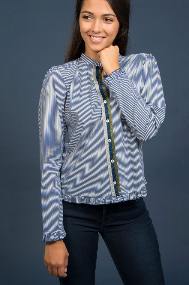 La Camicia Bluse in Blau/Weiß gestreift