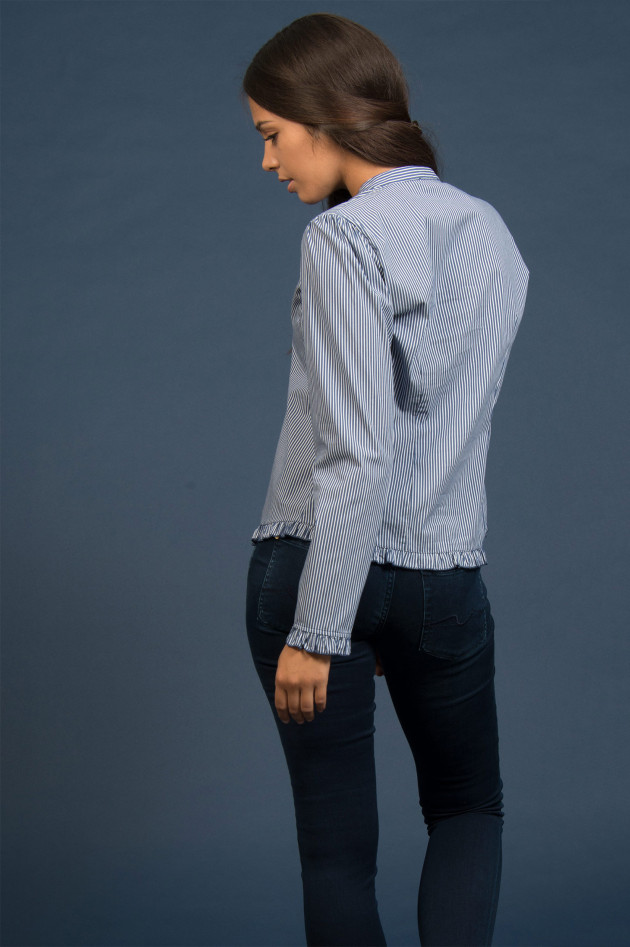 La Camicia Bluse in Blau/Weiß gestreift