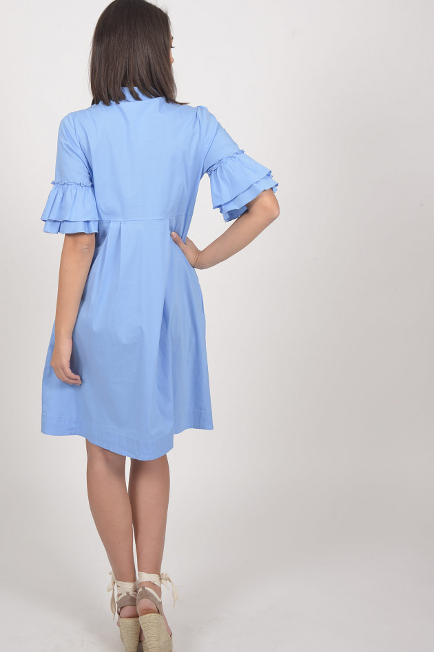 La Camicia Kleid mit Rüschen in Hellblau