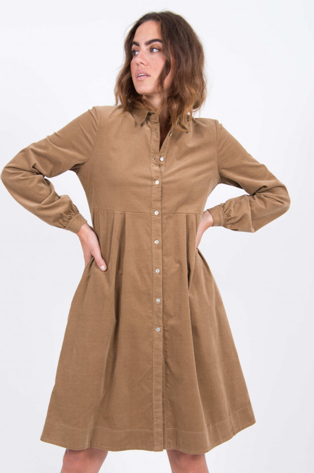 La Camicia Feincord-Kleid in Camel