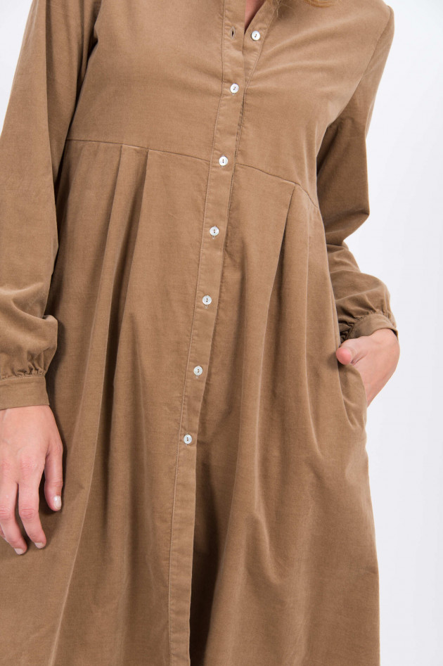 La Camicia Feincord-Kleid in Camel