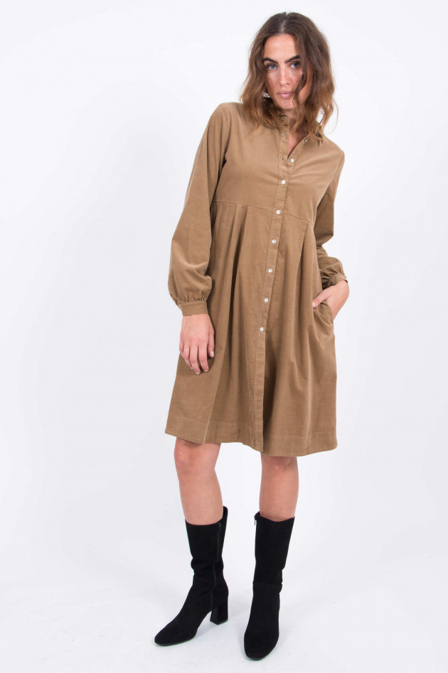 La Camicia Feincord-Kleid in Camel