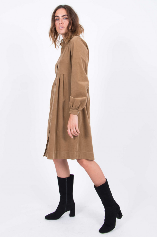 La Camicia Feincord-Kleid in Camel