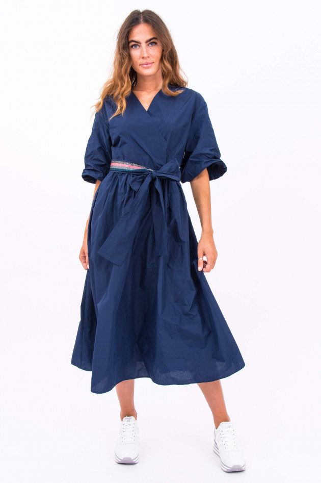 La Camicia Midi-Kleid mit Bindegürtel in Navy