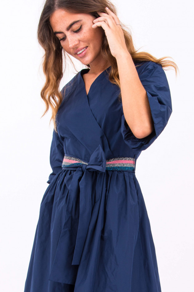 La Camicia Midi-Kleid mit Bindegürtel in Navy