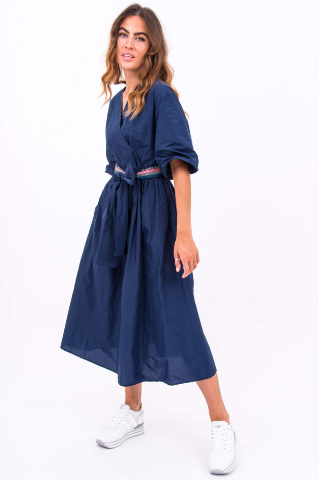 La Camicia Midi-Kleid mit Bindegürtel in Navy