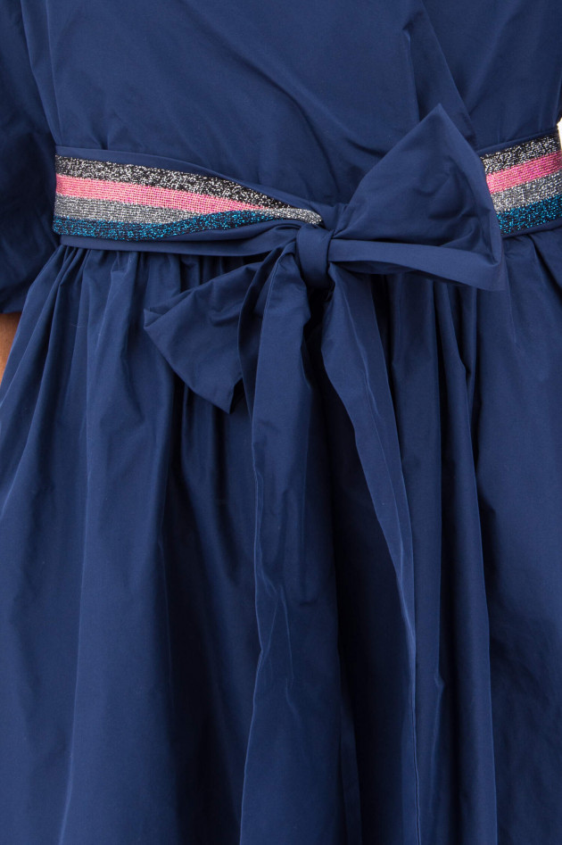 La Camicia Midi-Kleid mit Bindegürtel in Navy