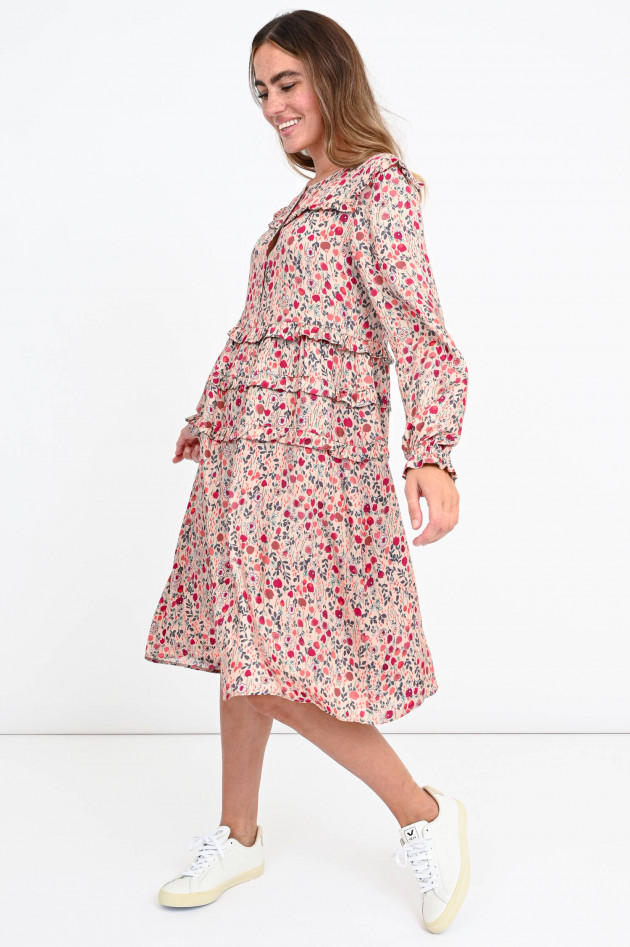 La Camicia Rüschen-Kleid mit Blumen-Print in Rosa/Pink